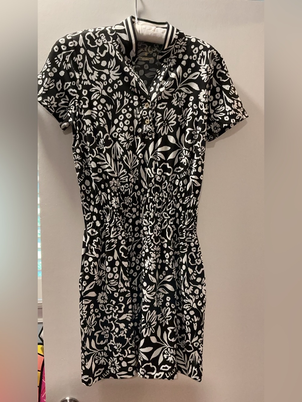 Black & White Lilly Pulitzer Love Active Short Sleeve Dress